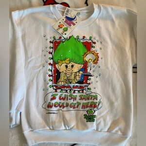 NWT Vintage 1992 Treasure Trolls Christmas crewneck